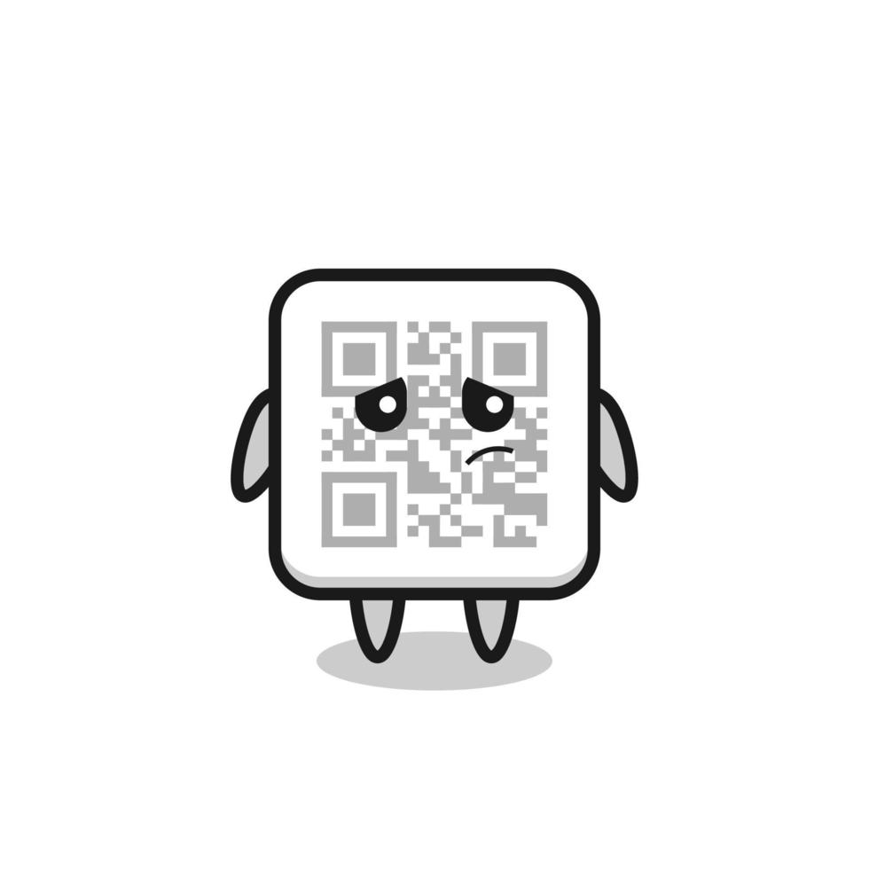 the lazy gesture of qr code cartoon character vector