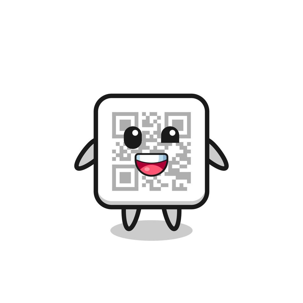 ilustración de un personaje de código qr con poses incómodas vector