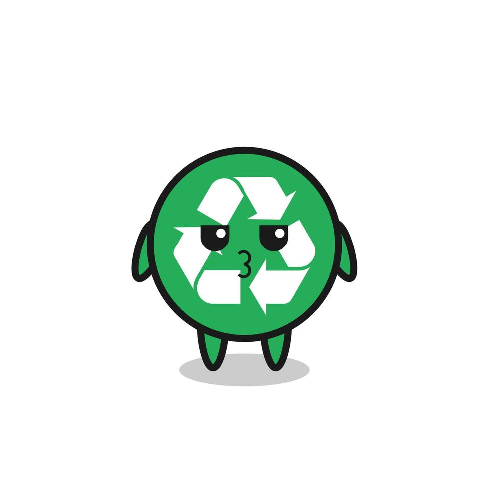 la expresión aburrida de lindos personajes de reciclaje vector
