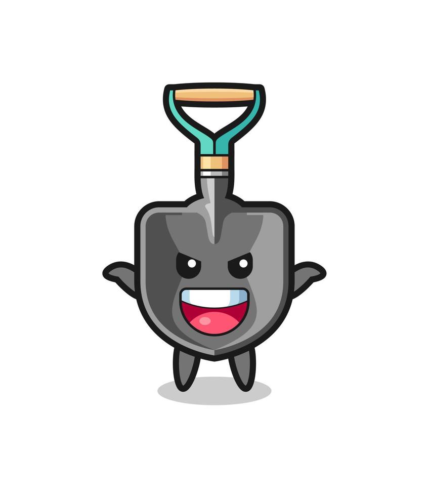 the illustration of cute shovel doing scare gesture vector