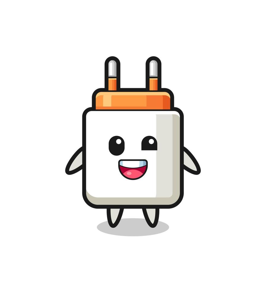 illustration of an power adapter character with awkward poses vector