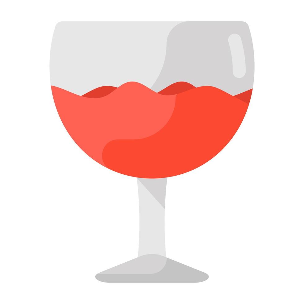 un vector plano de copa de vino, bebida de celebración
