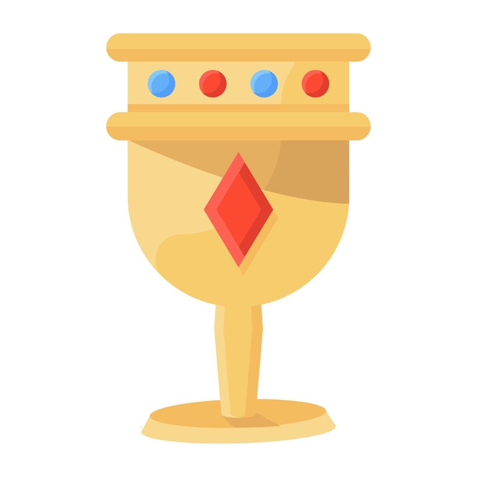 Drinking vessel, goblet flat vector design