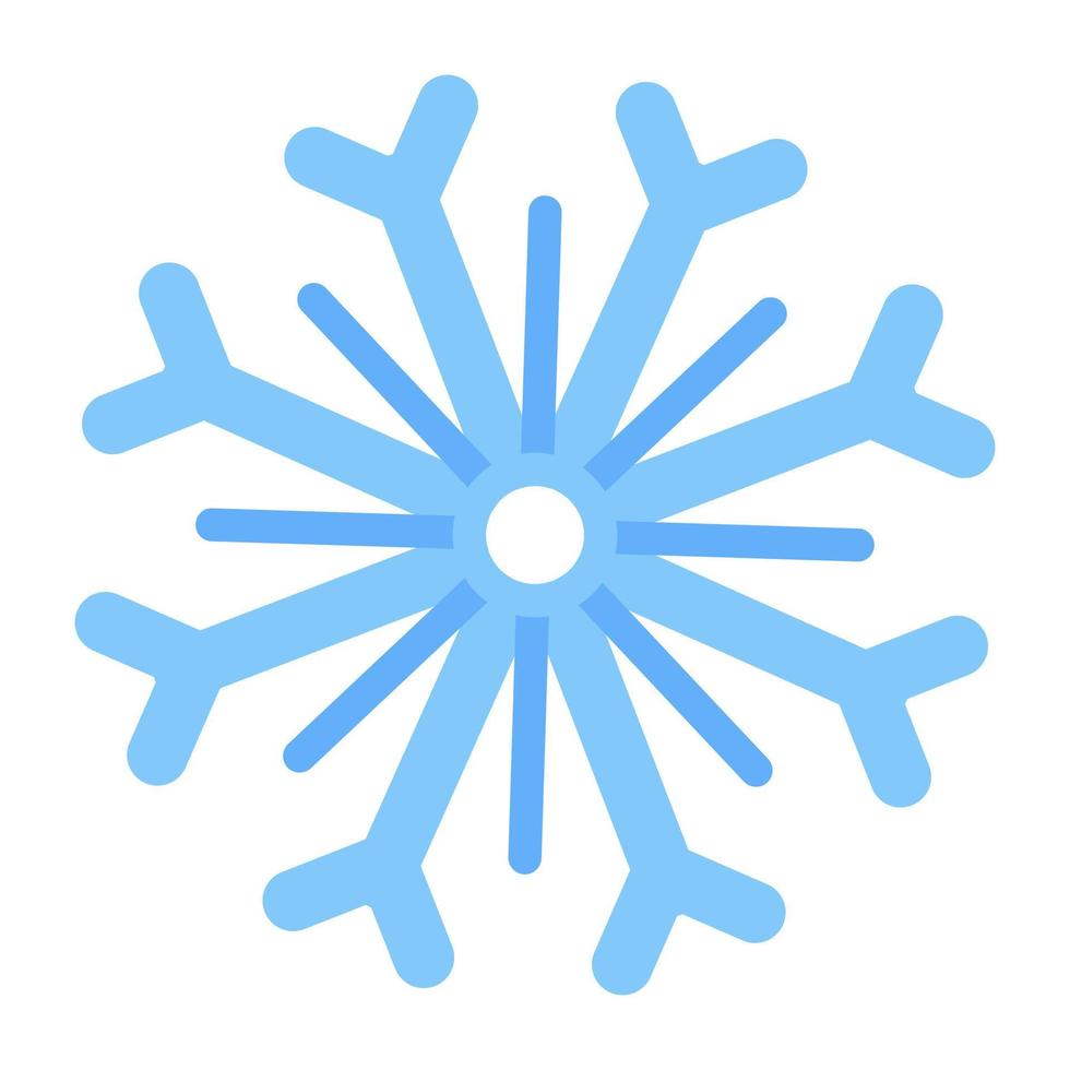 Snowflake icon in flat editable design vector