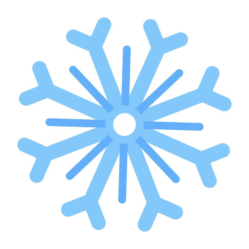 Snowflake icon in flat editable design vector