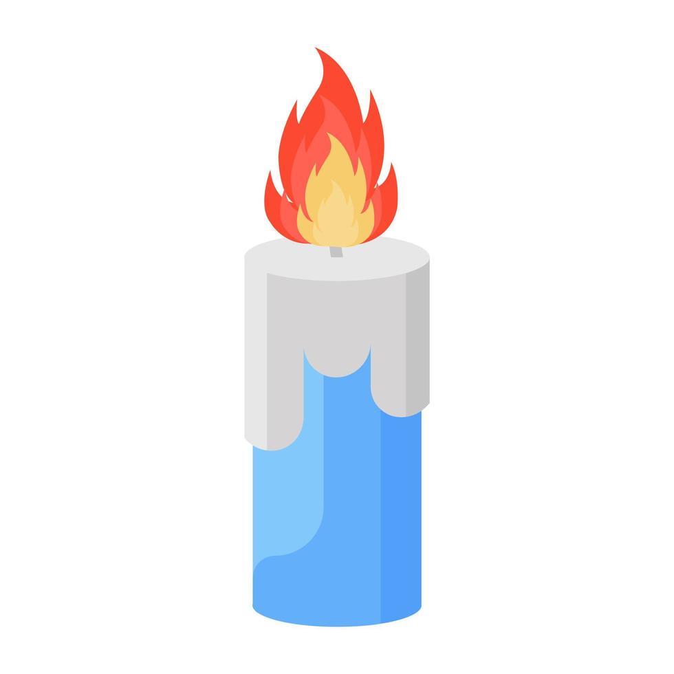 Burning candle flat icon design vector