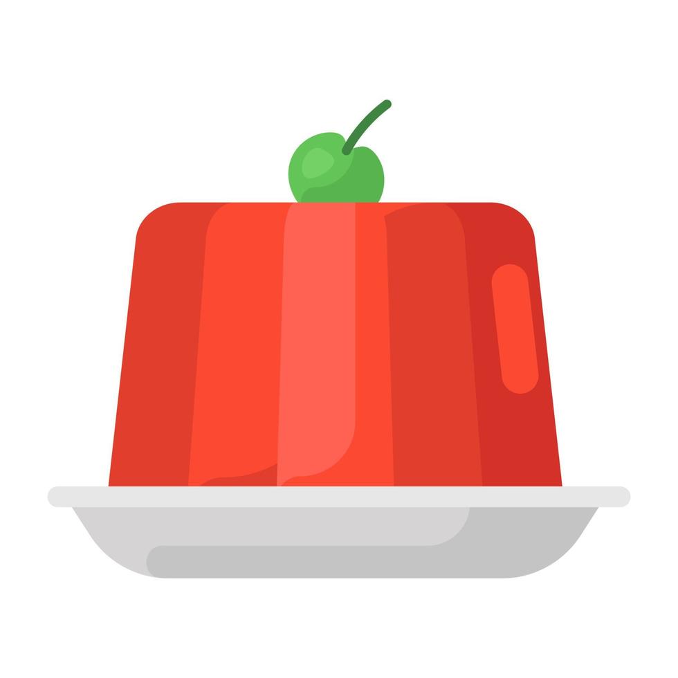 A sweet pudding with topping, coagulated dish vector