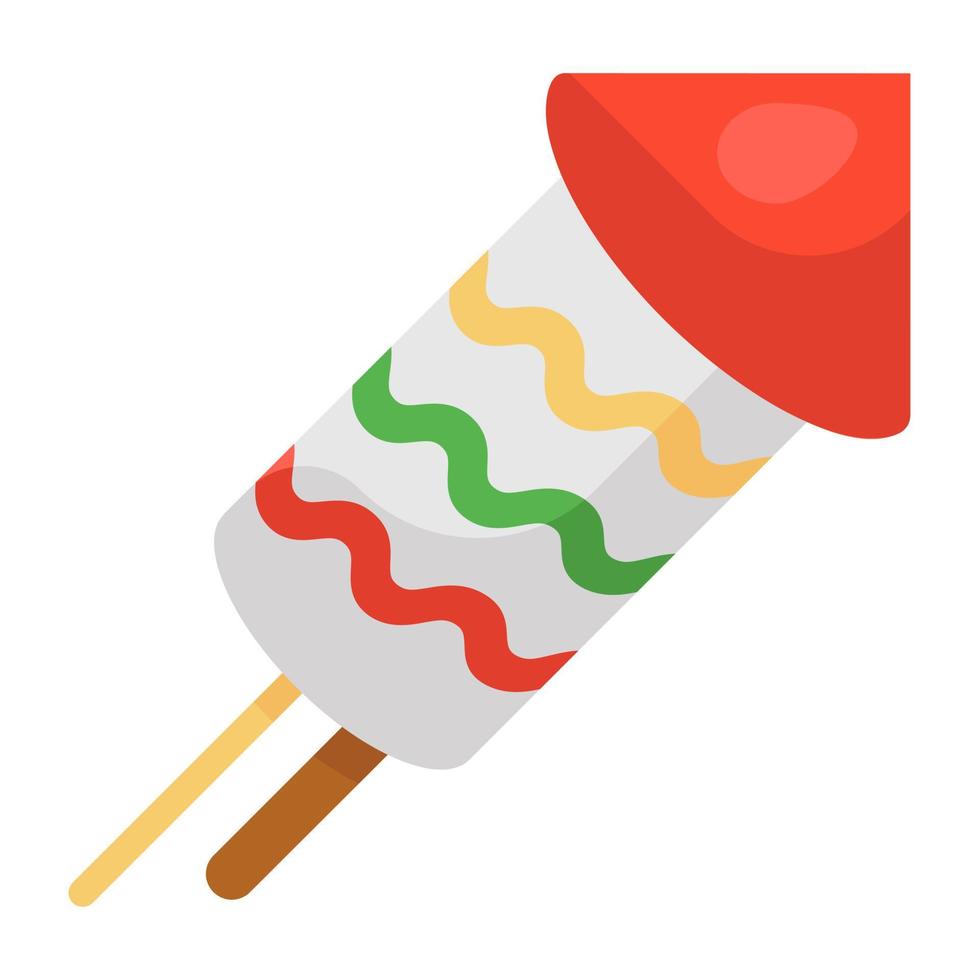 Party celebration, rocket firecracker flat icon design vector