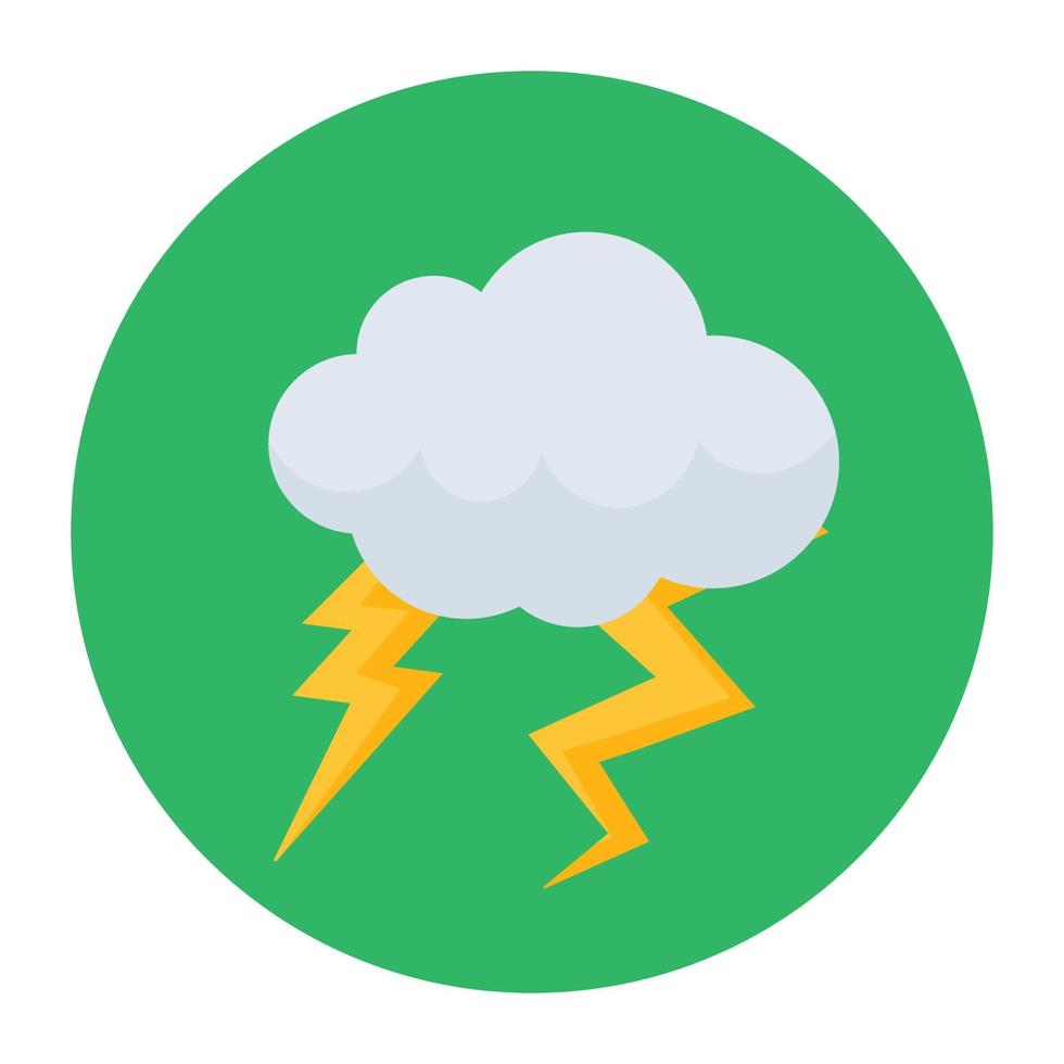 Icon of cloud with lighting bolts, concept of lighting storm vector