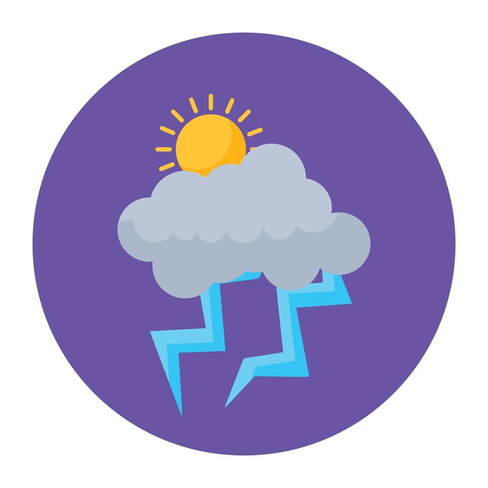 Sun with cloud showing partly cloudy icon vector