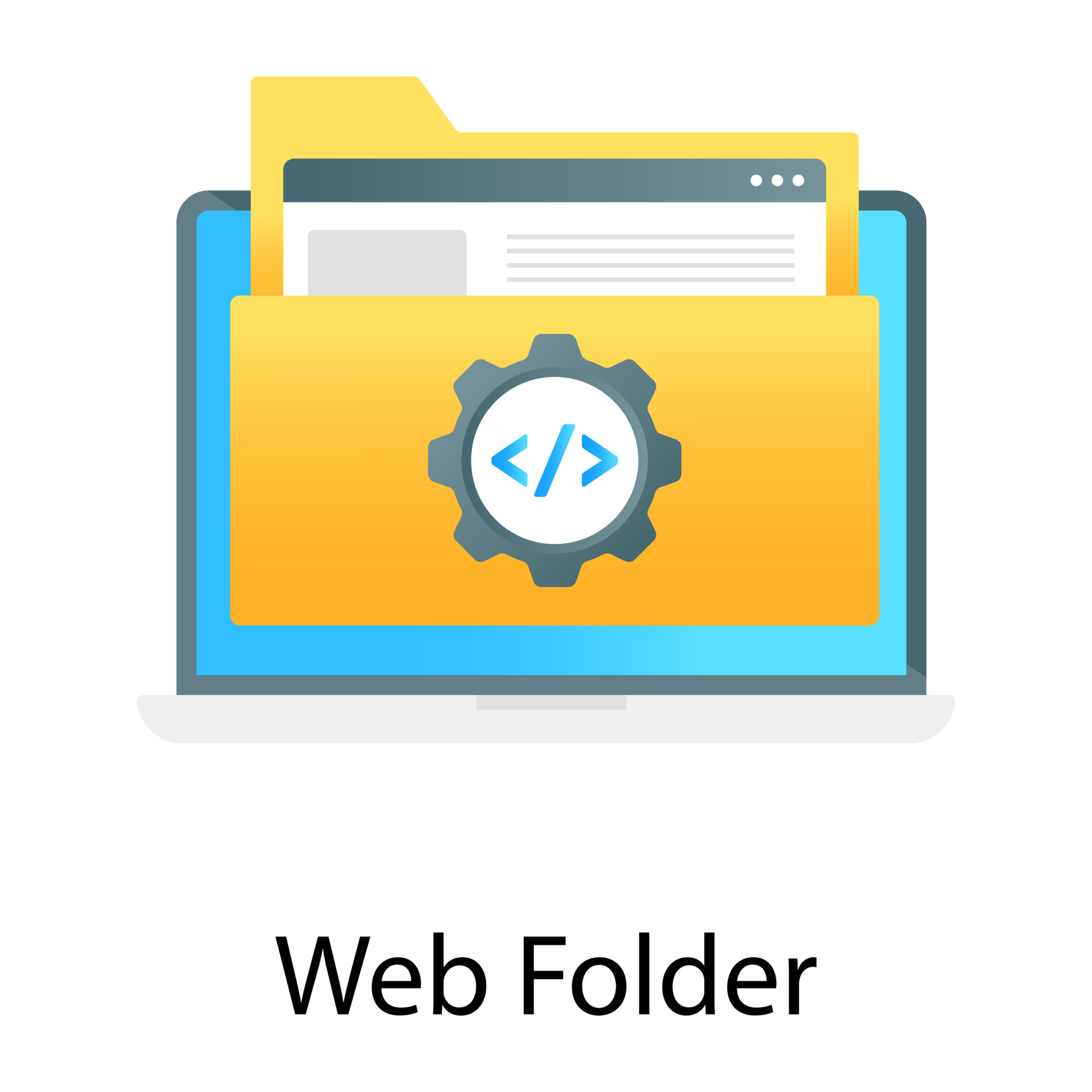 Gradient vector of web folder, programming file in processing 6745234 ...