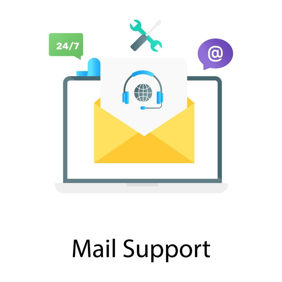 vector of letter inside laptop gradient design of mail support