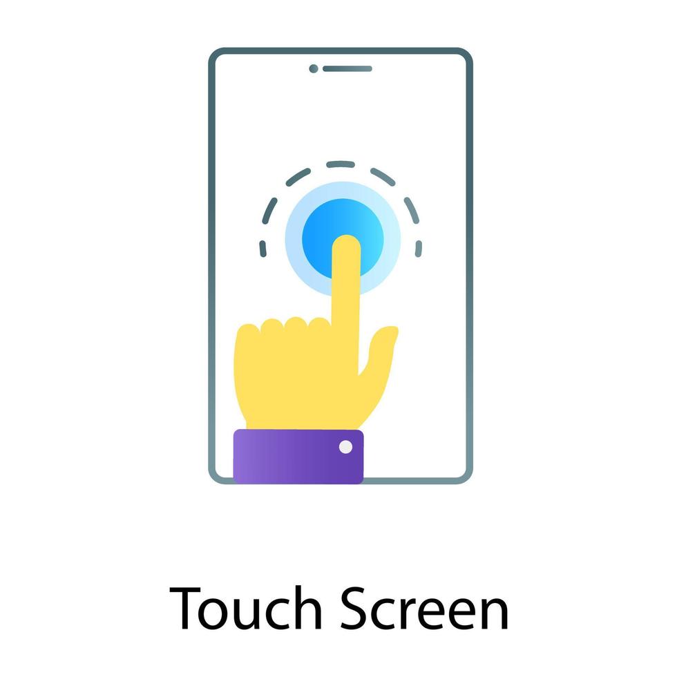 vector of touch screen in gradient editable design