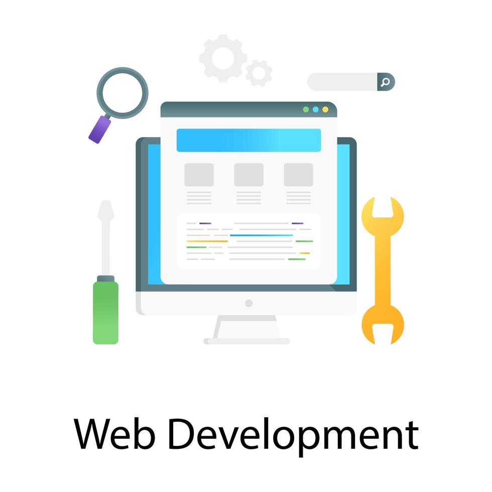 Editable modern style vector of web development in gradient design