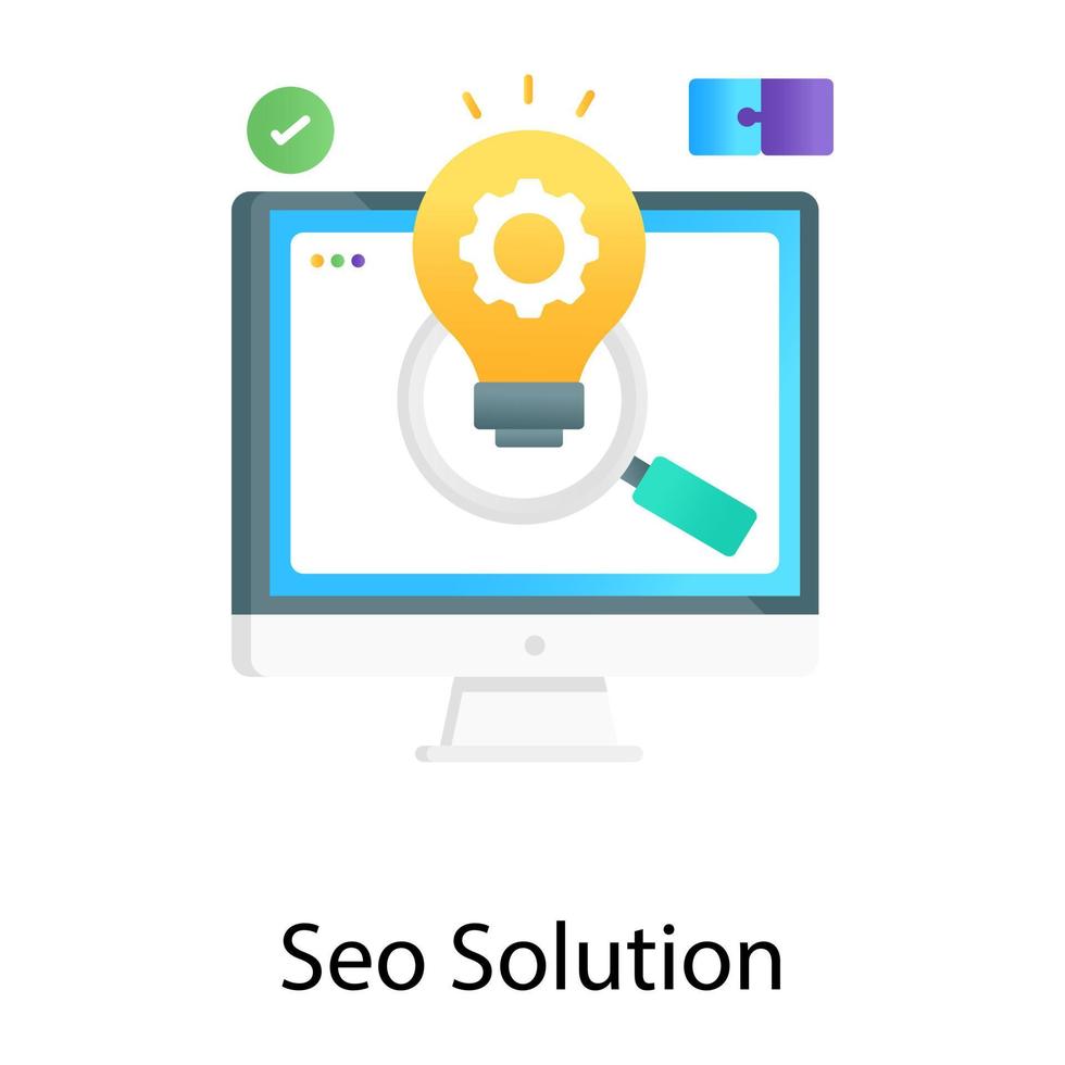 Trendy gradient vector of seo solution, idea generation concept