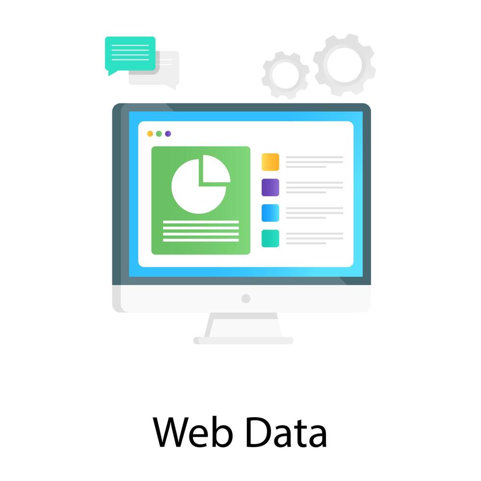 vector de gradiente de datos web, infografía empresarial dentro del monitor