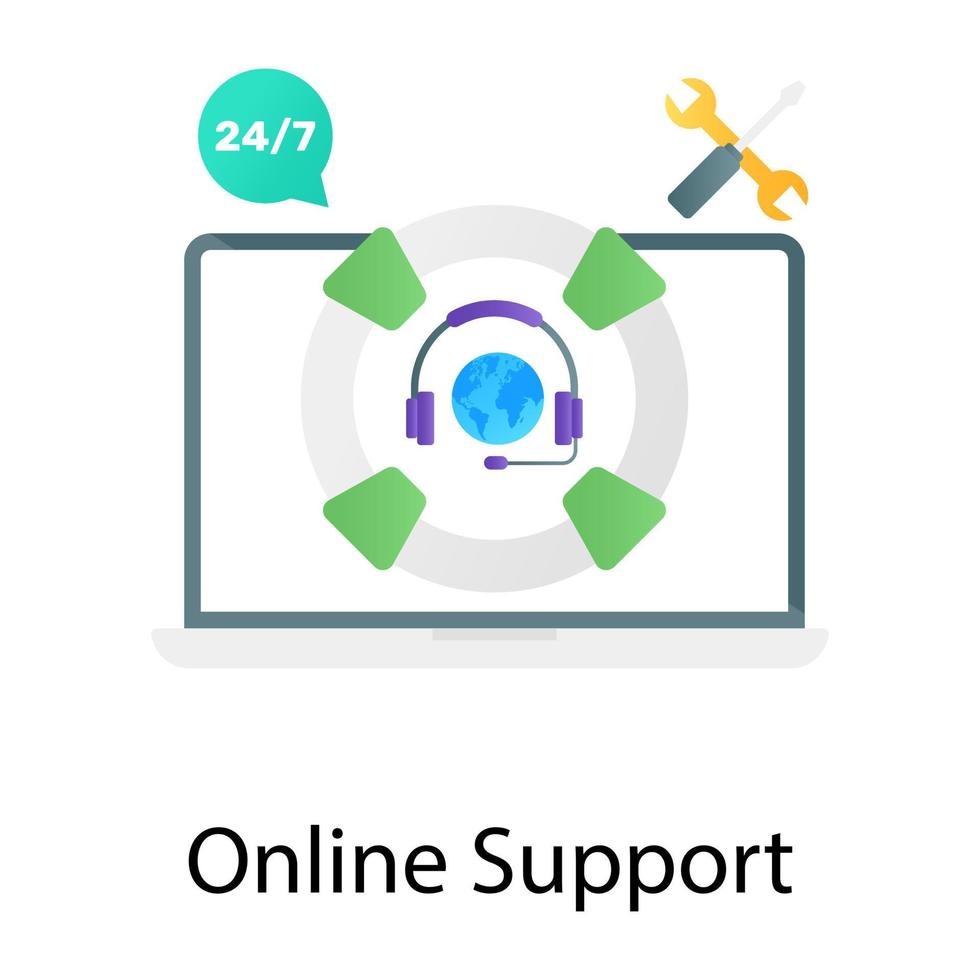 Digital customer service, gradient vector of online support