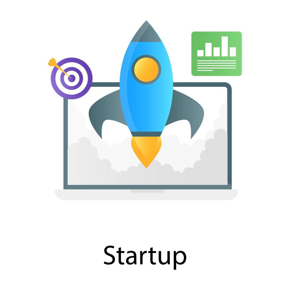 An vector design of startup in gradient editable style