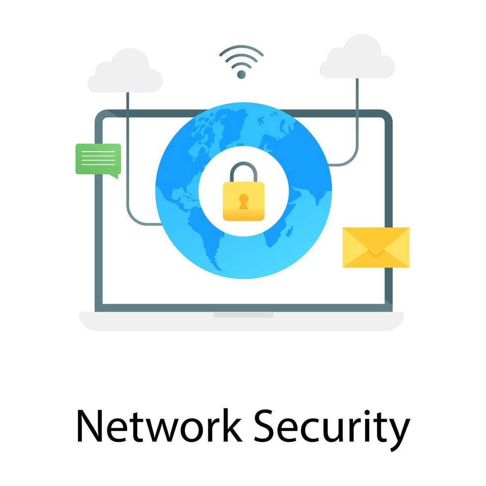 Network security  vector, editable gradient style vector