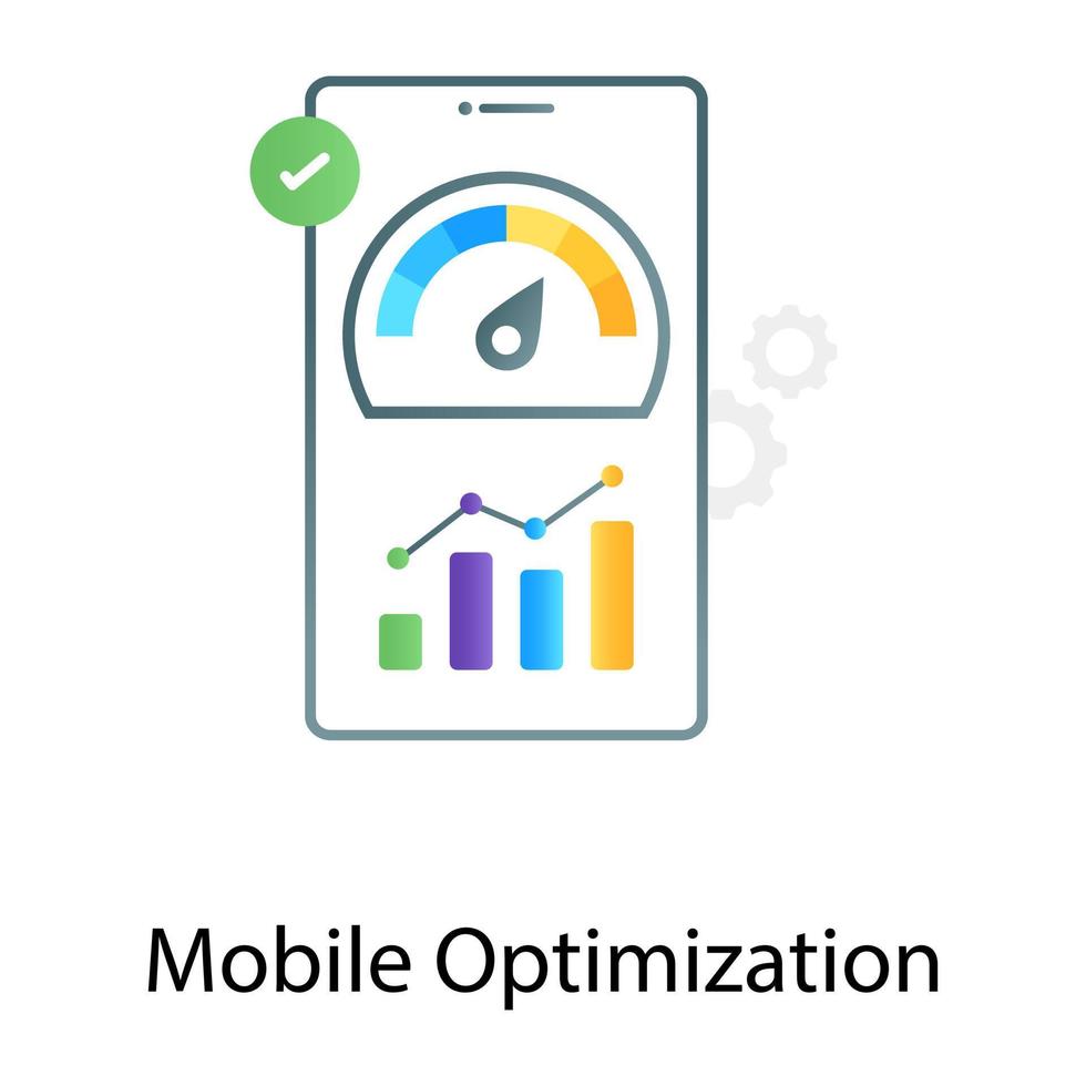 Mobile optimization in gradient design, speedometer with mobile vector