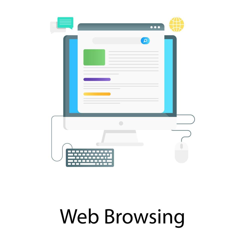 Editable design of web browsing vector in gradient style