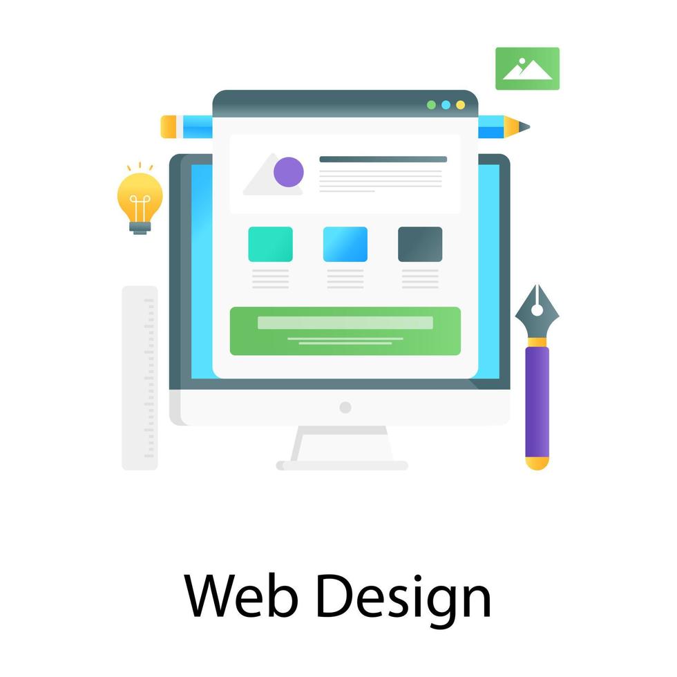 Conceptual flat gradient vector of web design