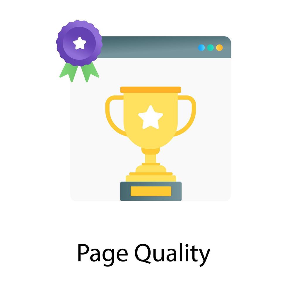 Gradient vector of page quality, website rating concept