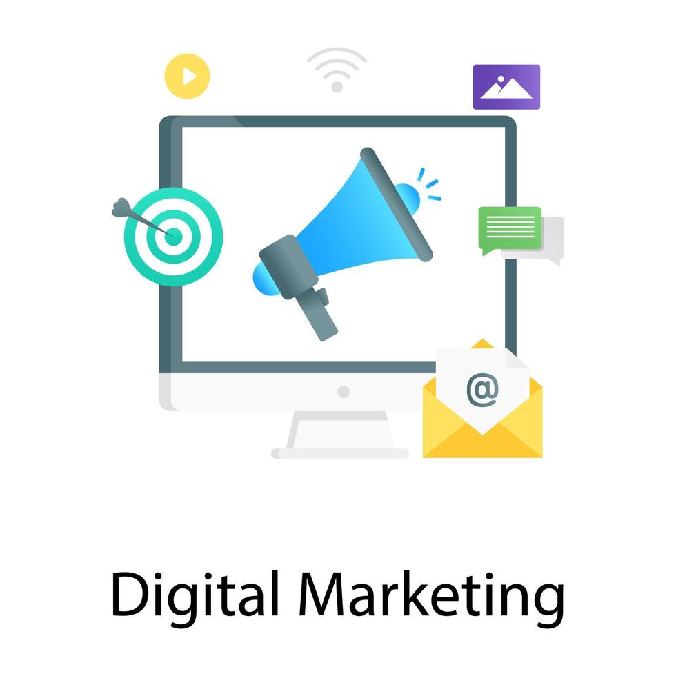 Online advertising concept, gradient vector of digital marketing