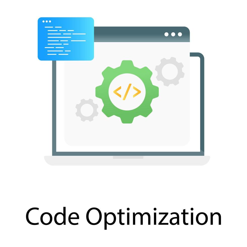 Editable modern style vector of code optimization vector in flat gradient design