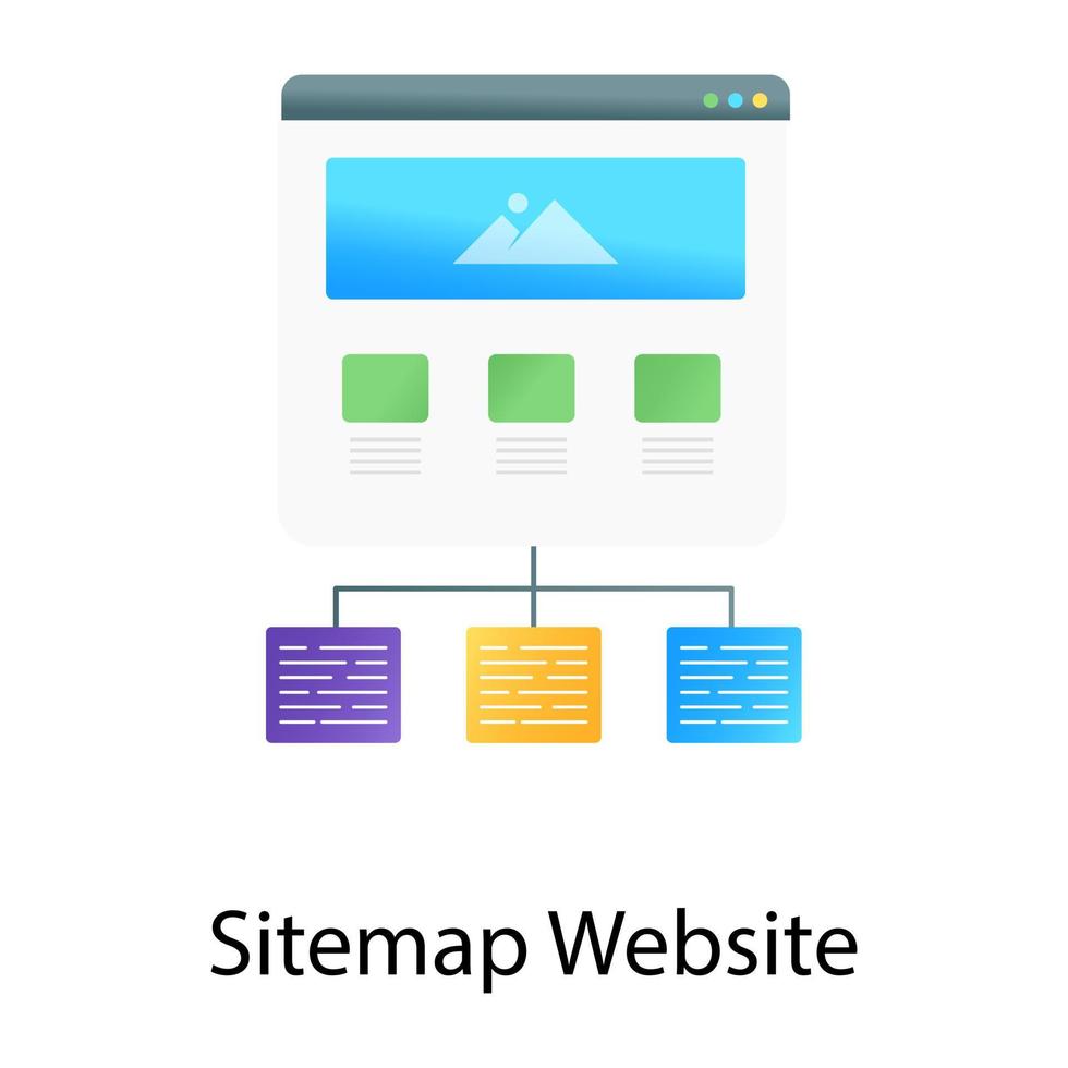 Gradient vector of sitemap website, online flowchart layout
