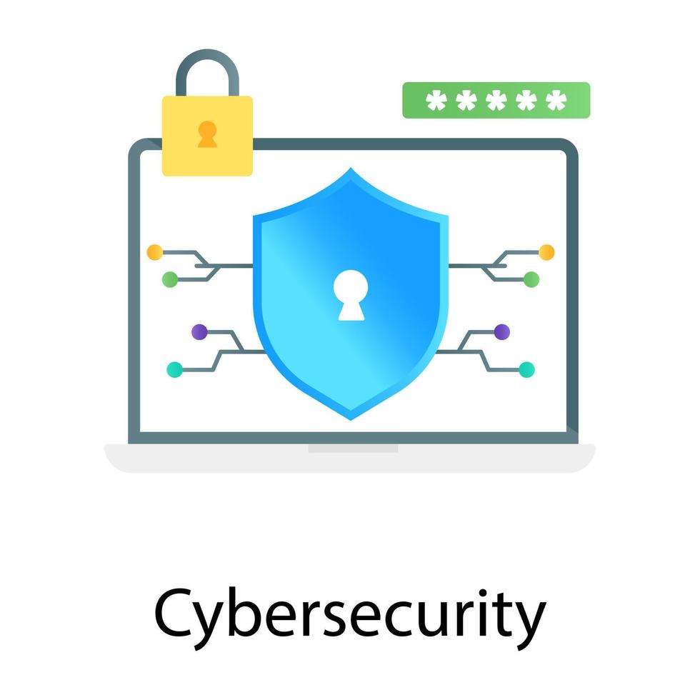 Encoded information conceptual, cybersecurity vector of gradient style