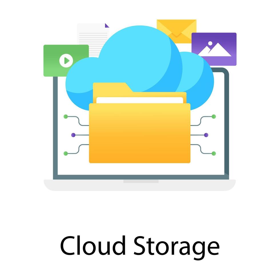 Gradient conceptual vector of Gradient conceptual vector of cloud storage, data folder with social media content cloud storage, data folder with social media content