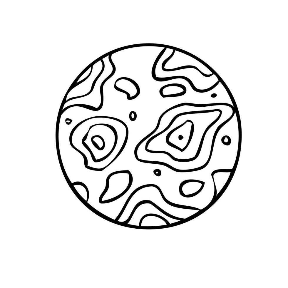 Esoteric planet symbol. Celestial signs. Vector illustration in hand drawn style.