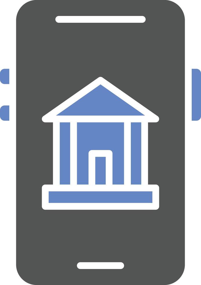 estilo de icono de banca móvil vector