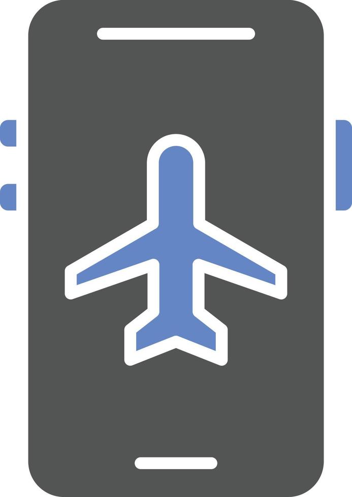 estilo de icono de modo de avión móvil vector