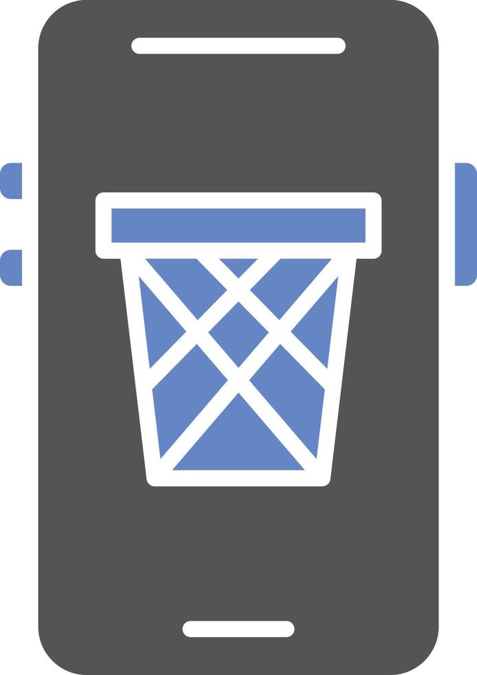Mobile Bin Icon Style vector