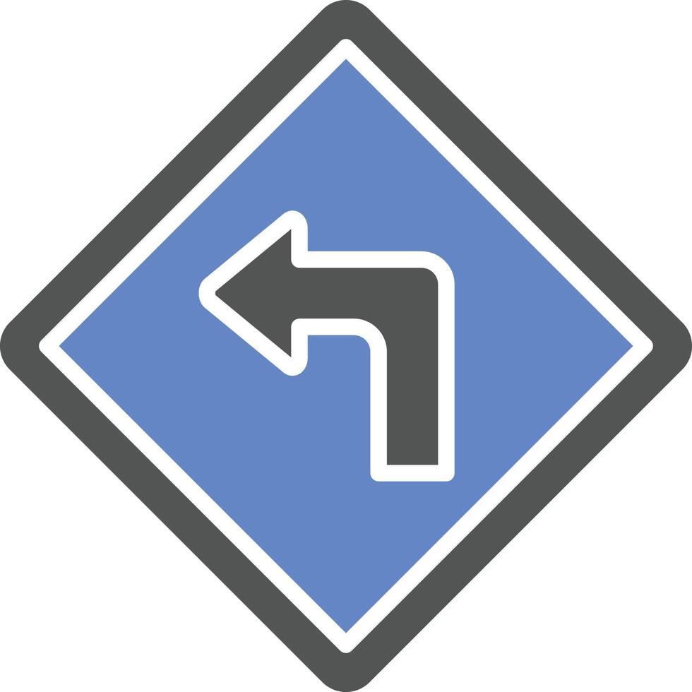 Turn Left Icon Style vector