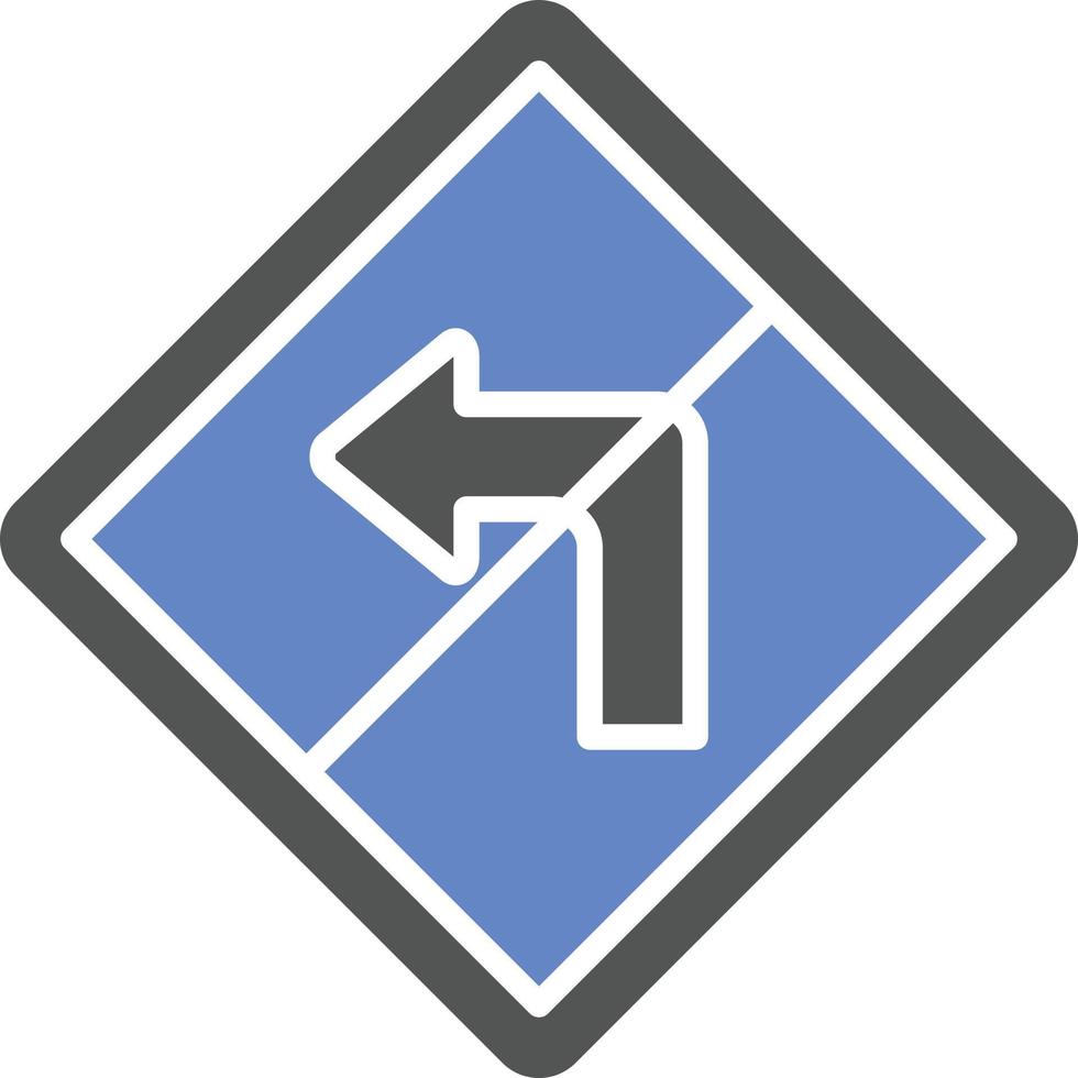 No Left Turn Icon Style vector