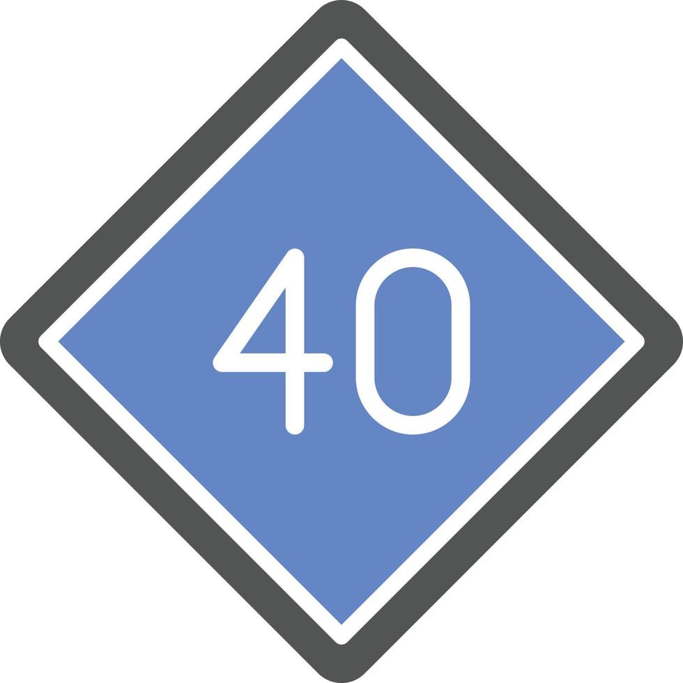 40 Speed Limit Icon Style vector