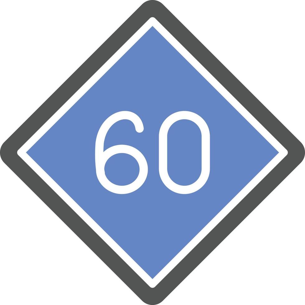 estilo de icono de límite de velocidad 60 vector