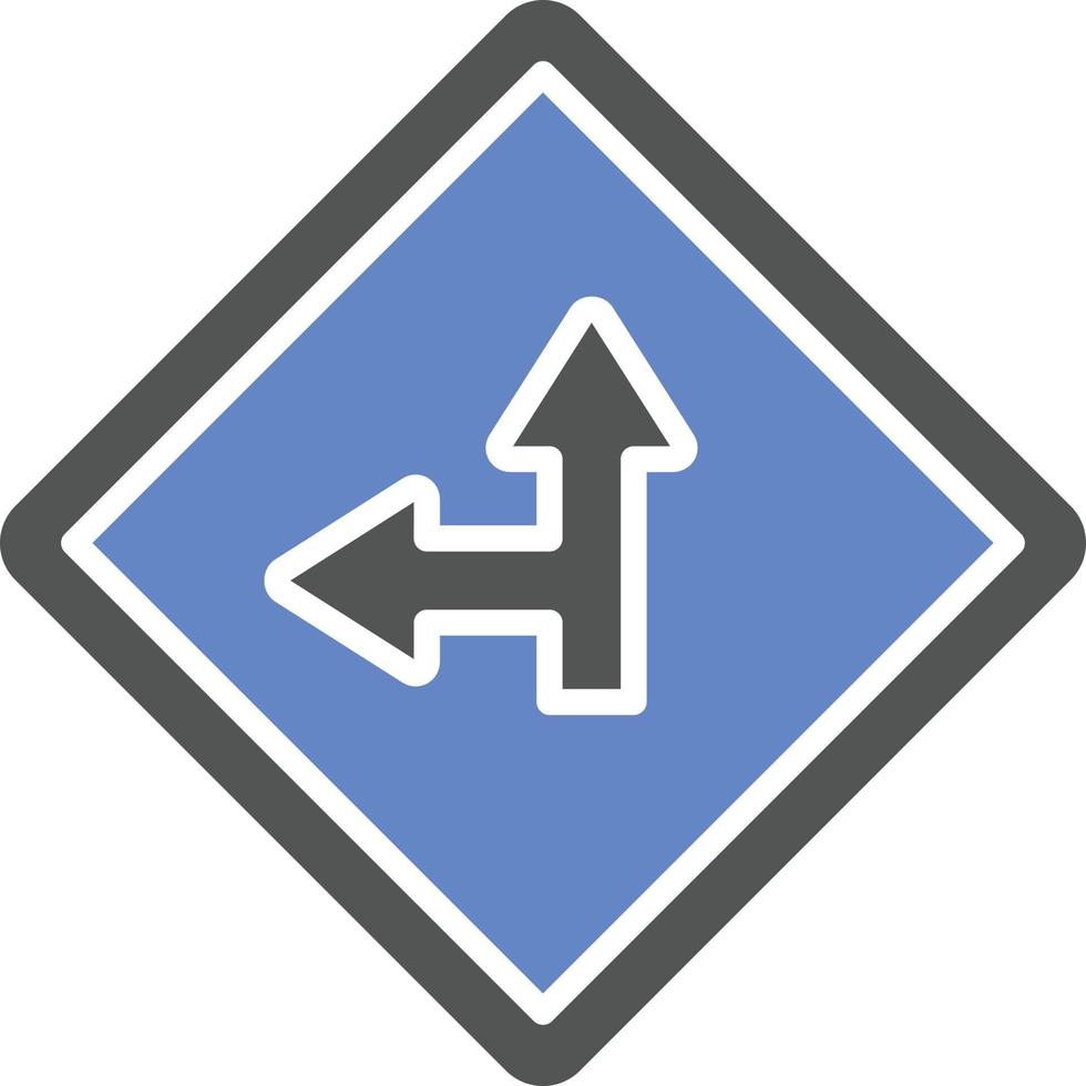 Side Road Left Icon Style vector