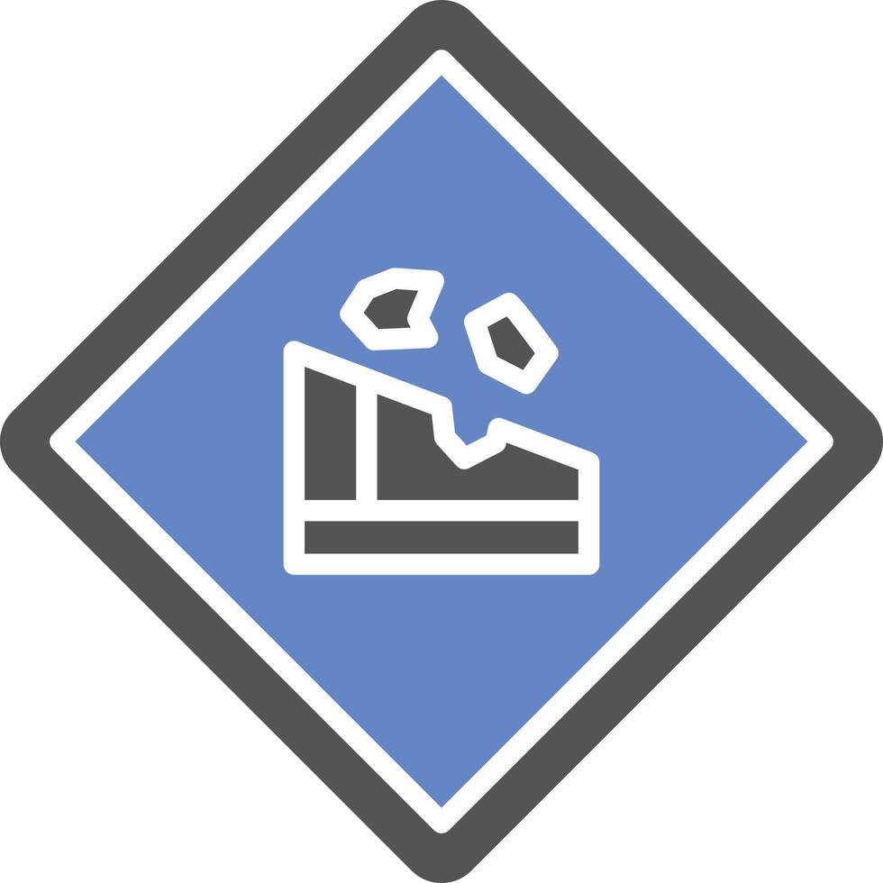 Falling Rocks Icon Style vector