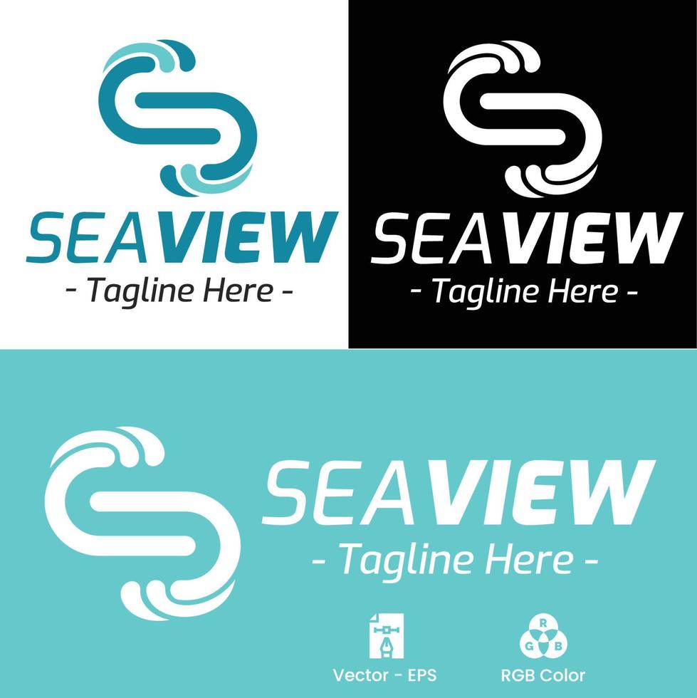 Letter S - Sea view logo vector