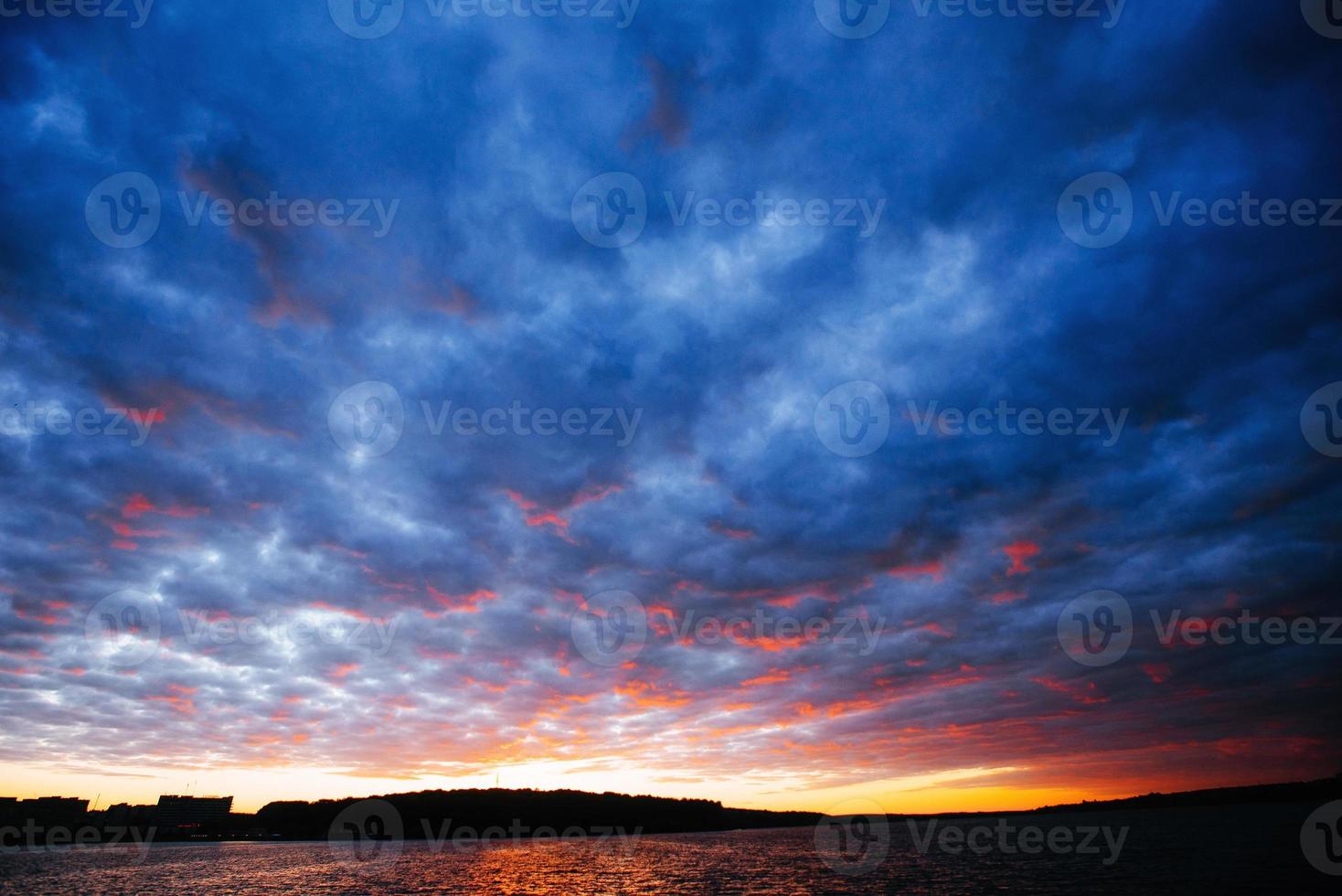 colorful sky with sun background in mountains. sunset, sunrise photo