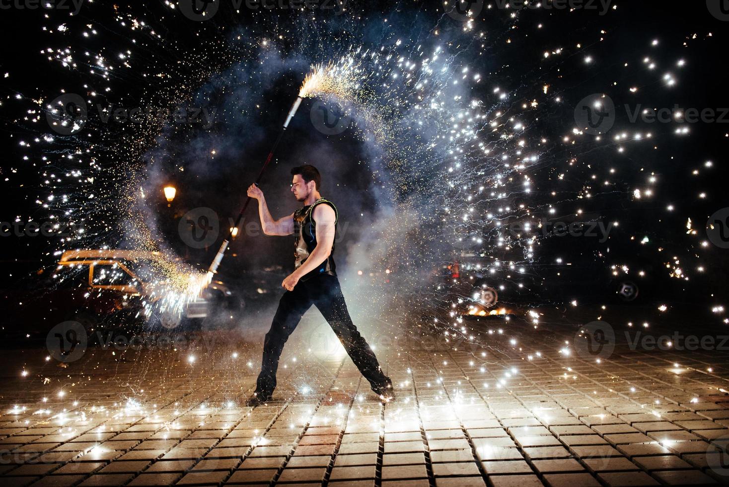 Amazing Fire Show at night photo