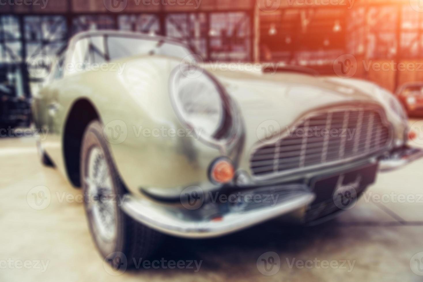 vintage transport retro car. Natural blurred background. Soft li photo