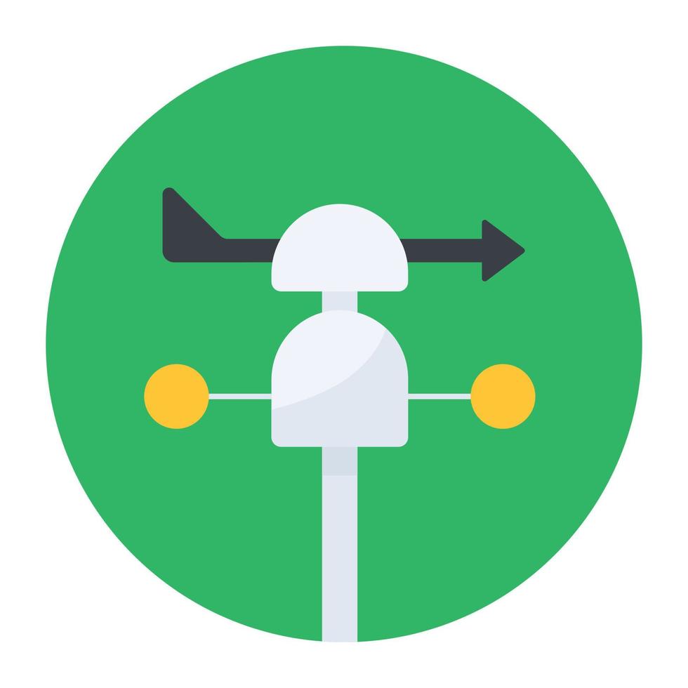 A wind direction indicator instrument, anemometers icon vector