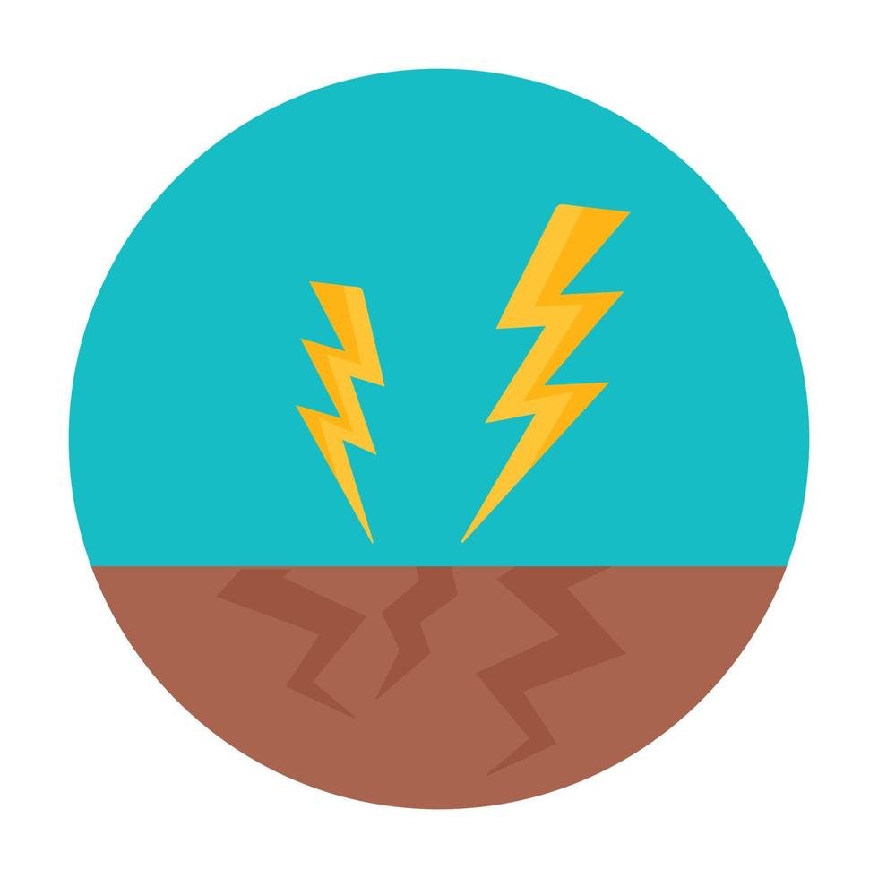 Flat rounded icon of lightning bolts vector design