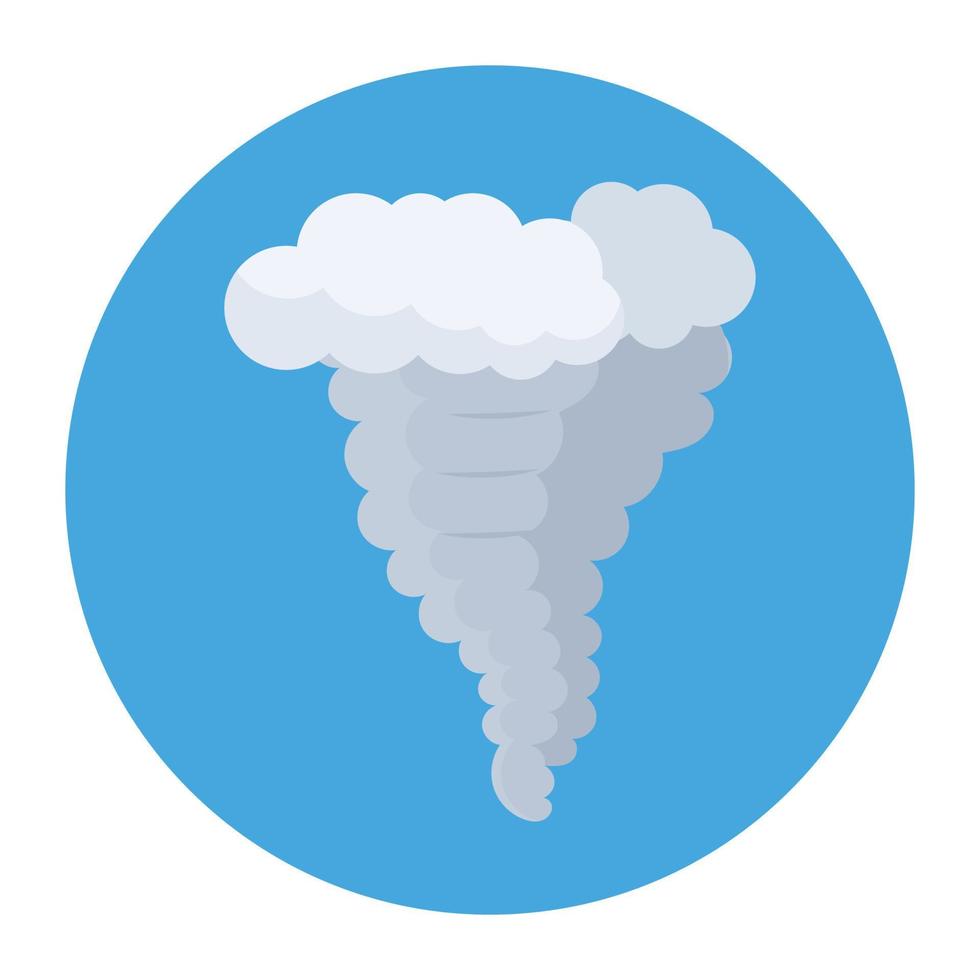 Flat style of cyclone icon, rotating air mass vector