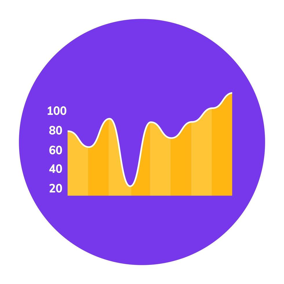 Editable flat vector design of area graph icon